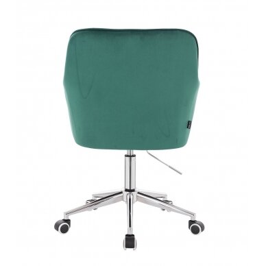 Beauty salon chair with wheels HR550K, green velor 3