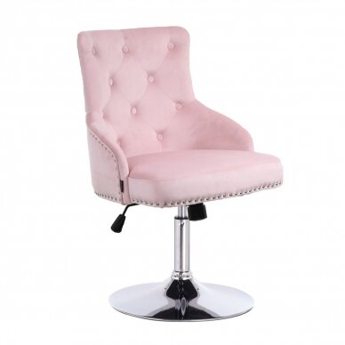 Beauty salons and beauticians stool HR654N, pink velour