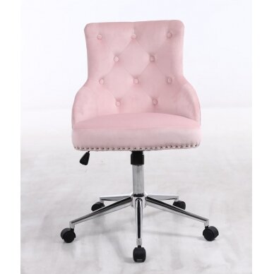 Beauty salons and beauticians stool HR654K, pink velour 1