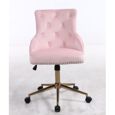 Beauty salons and beauticians stool HR654K, pink velour 1