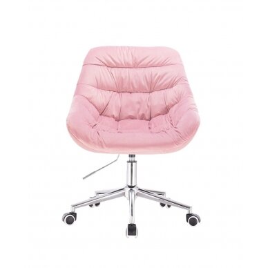 Beauty salon chair with wheels HR825K, light pink velor 1