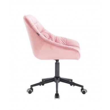 Beauty salon chair with wheels HR825K, light pink velor 2