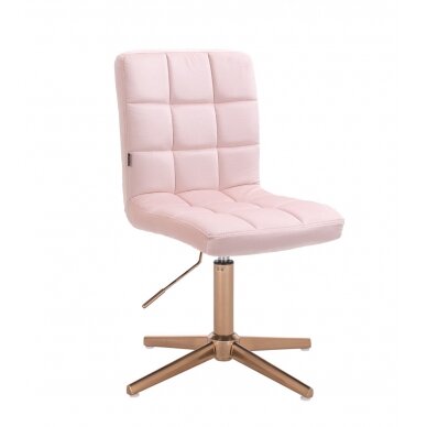 Beauty salon chair with stable base HR7009CROSS, pink velvet