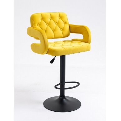 Professional make-up chair for beauty salons HR8403W, yellow velour