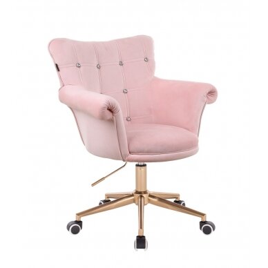 Beauty salons and beauticians stool HR804CK, pink velour