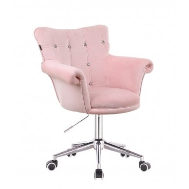 Beauty salons and beauticians stool HR804CK, pink velour