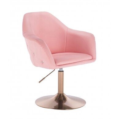 Professional master chair for beauty salons HC547, light pink eco-leather