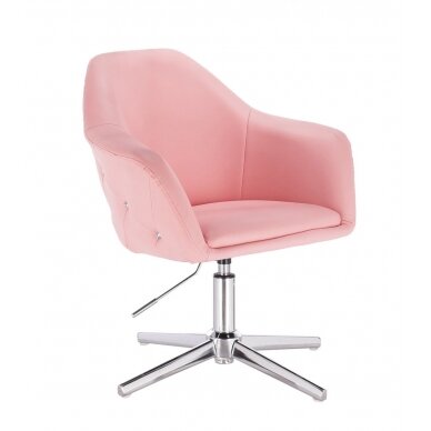 Beauty salons and beauticians stool HC547, light pink eco -eather