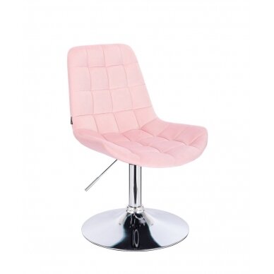 Beauty salons and beauticians stool HR590N, light pink velour