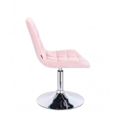 Beauty salons and beauticians stool HR590N, light pink velour 2