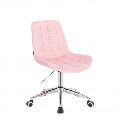 Beauty salons and beauticians stool HR590K, light pink velour