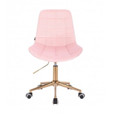 Beauty salons and beauticians stool HR590K, light pink velour 1