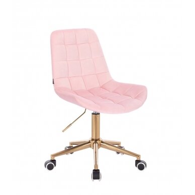 Beauty salons and beauticians stool HR590K, light pink velour