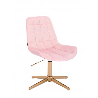 Beauty salons and beauticians stool HR590CROSS, light pink velour