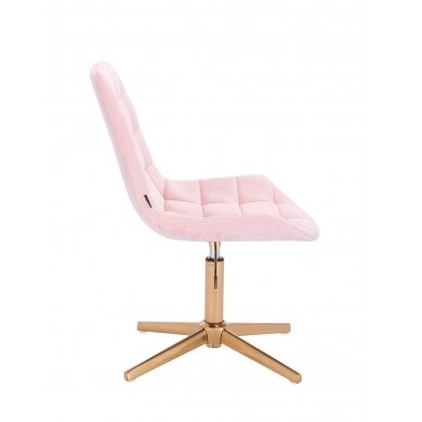 Beauty salons and beauticians stool HR590CROSS, light pink velour 2