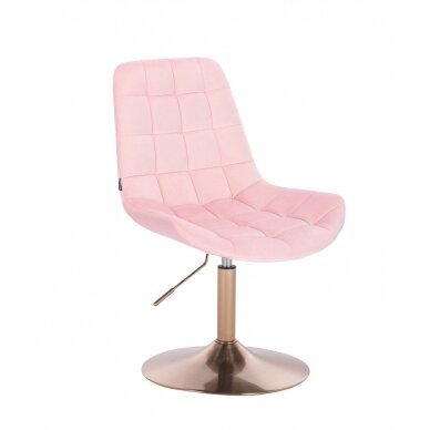 Beauty salons and beauticians stool HR590N, light pink velour