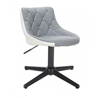 Beauty salons and beauticians stool HC931CROSS, white/grey eco leather