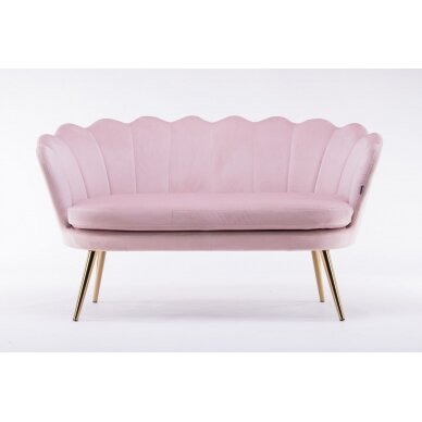 Beauty salon waiting sofa REY, pink velor 2