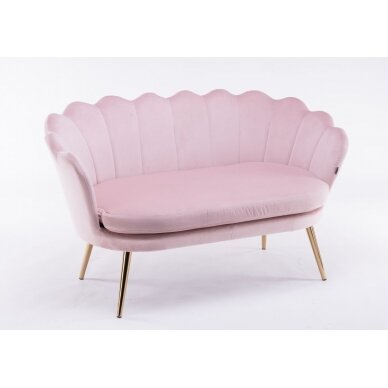 Beauty salon waiting sofa REY, pink velor 3