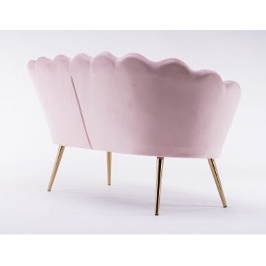 Beauty salon waiting sofa REY, pink velor 4