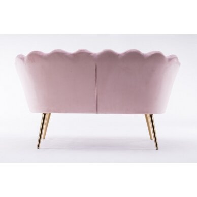 Beauty salon waiting sofa REY, pink velor 5