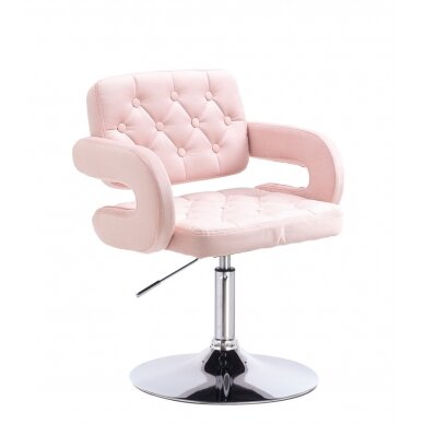 Professional beauty salon chair with stable base HR8403 pink velor