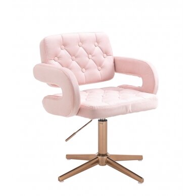 Beauty salons and beauticians stool HR8403CROSS pink velor