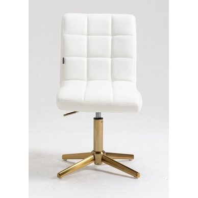 Beauty salons and beauticians stool HC1015CROSS, white eco-leather 1