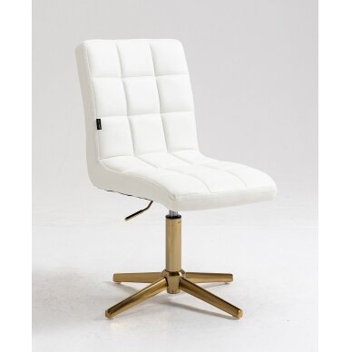 Beauty salons and beauticians stool HC1015CROSS, white eco-leather