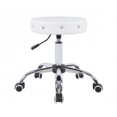 Professional masters chair for beauticians HC1102CK, white eco-leather