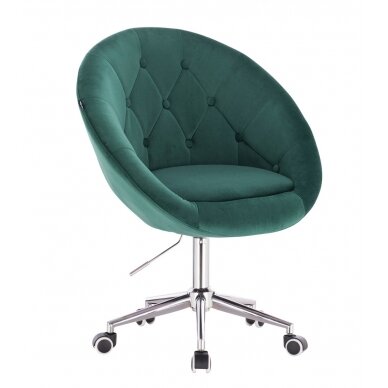 Professional beauty salons and beauticians stool HR8516K, green velor