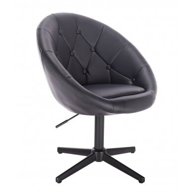 Beauty salons and beauticians stool HC8516CROSS, black eco leather