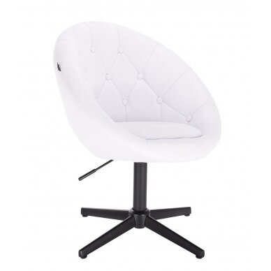 Beauty salons and beauticians stool HC8516CROSS, white eco-leather