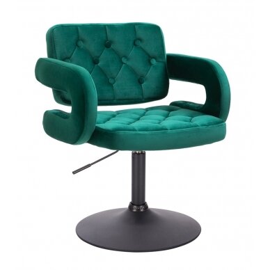 Master&#39;s chair for beauty salons and beauticians HR8403N, dark green velor