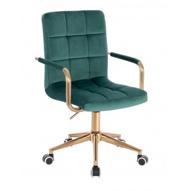 Professional beauty salons and beauticians stool HC1015KPK, green velor