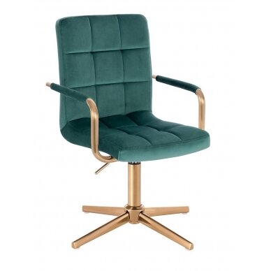 Beauty salons and beauticians stool HC1015PCROSS, green velor