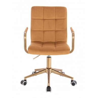 Professional beauty salons and beauticians stool HC1015KP, honey colour velour 1