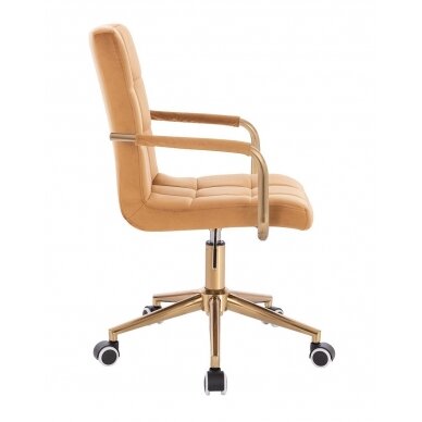 Professional beauty salons and beauticians stool HC1015KP, honey colour velour 2