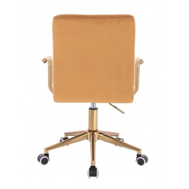 Professional beauty salons and beauticians stool HC1015KP, honey colour velour 3