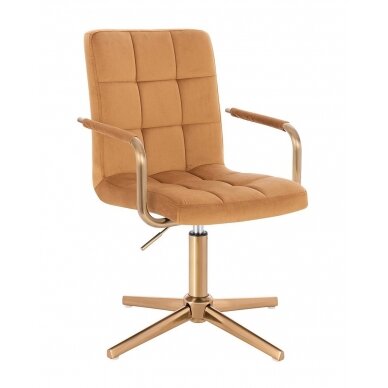 Beauty salons and beauticians stool HC1015PCROSS, honey colour velour