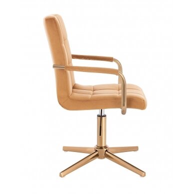 Beauty salons and beauticians stool HC1015PCROSS, honey colour velour 2