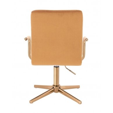 Beauty salons and beauticians stool HC1015PCROSS, honey colour velour 3