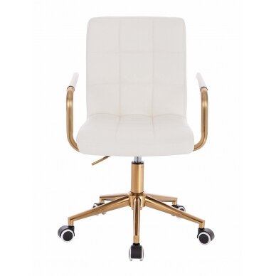 Professional beauty salons and beauticians stool HC1015KP, white eco-leather