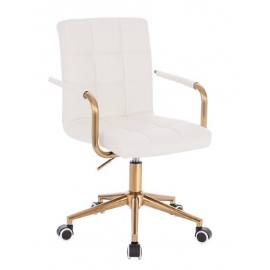 Professional beauty salons and beauticians stool HC1015KP, white eco-leather 1