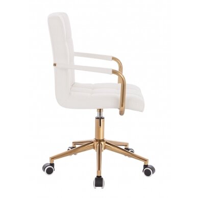 Professional beauty salons and beauticians stool HC1015KP, white eco-leather 2