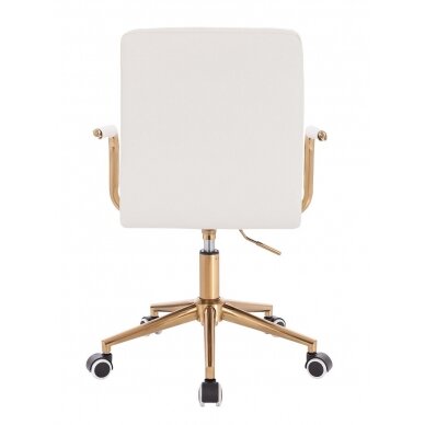 Professional beauty salons and beauticians stool HC1015KP, white eco-leather 3