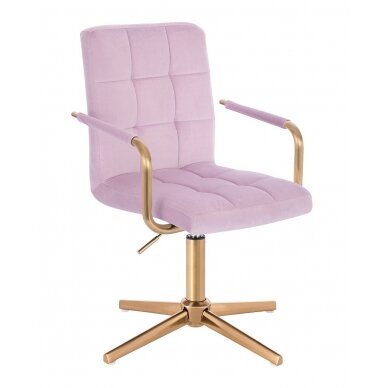 Beauty salons and beauticians stool HC1015PCROSS, lilac velor