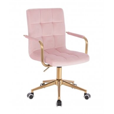 Professional beauty salons and beauticians stool HC1015KP, pink velor