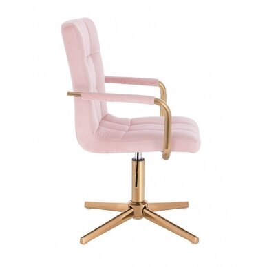 Beauty salons and beauticians stool HC1015PCROSS, pink velor 3