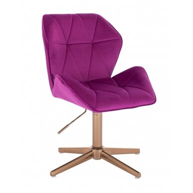 Beauty salons and beauticians stool HR212CROSS, fuchsia velor